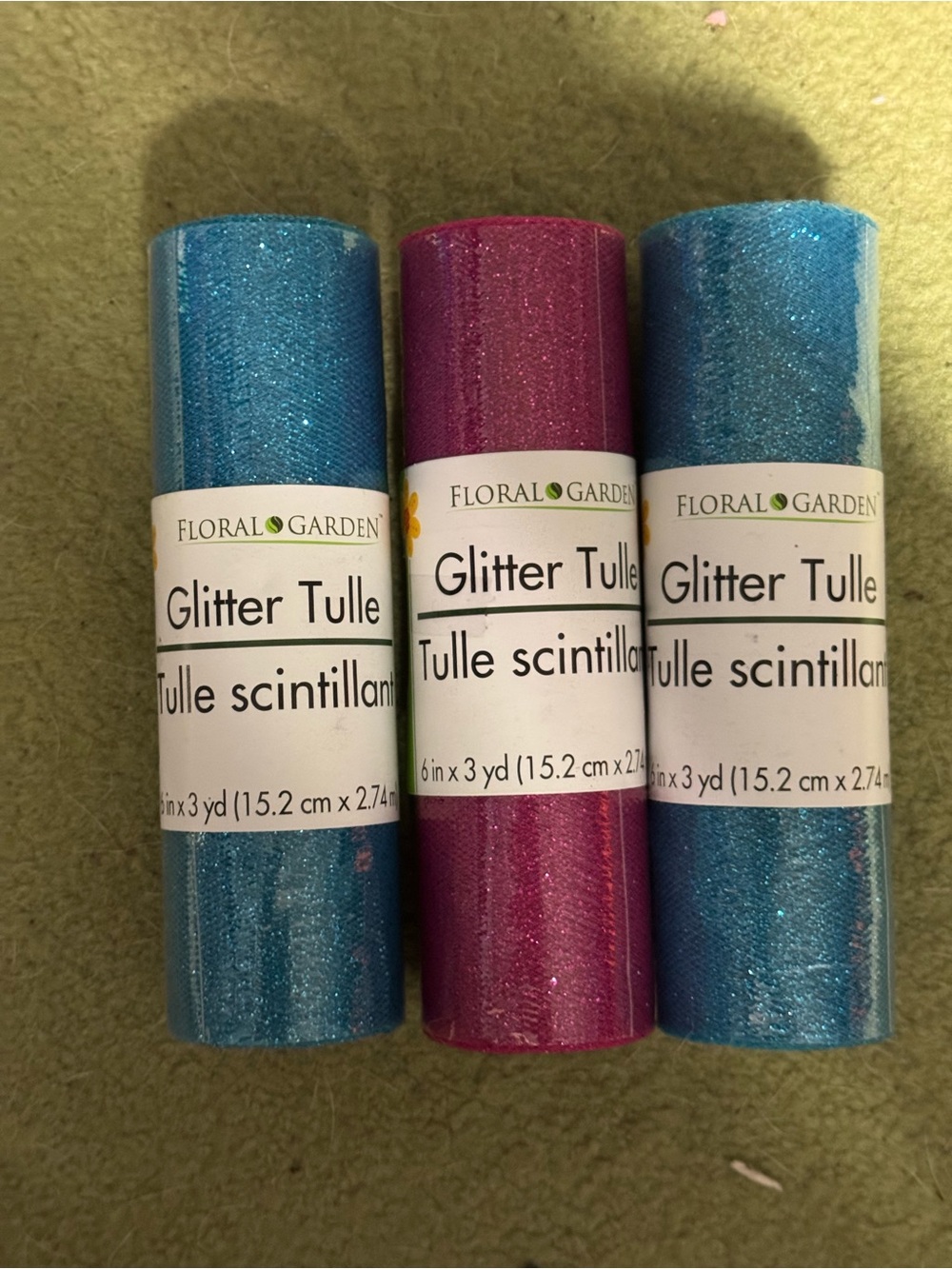 Glitter Tulle Rolls - Blue & Pink Sparkle